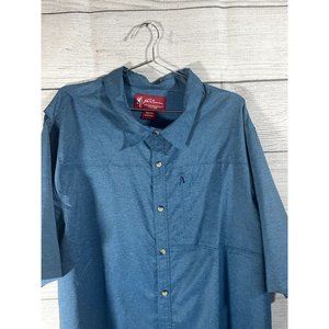 John M. Browning Heritage Collection Men's XXL Blue Button Logo Up Fishing Shirt